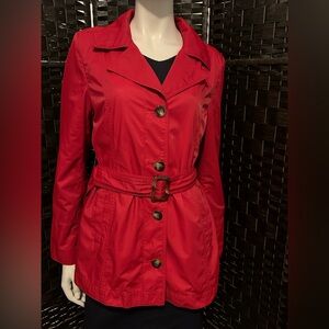 Michael Kors, red trenchcoat, jacket size medium